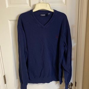 Large navy v neck sweater